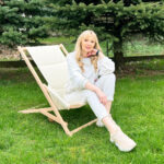 Leżak drewniany ogrodowy plażowy komfort Premium