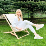 Leżak drewniany ogrodowy plażowy komfort